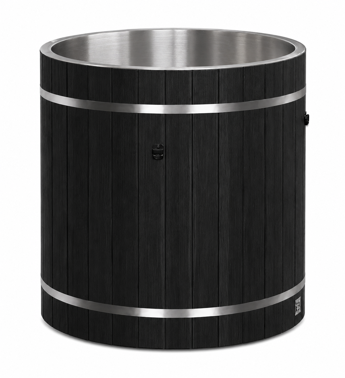 Dynamic Cold Therapy Barrel 304 Stainless Steel Cold Plunge - Black Exterior