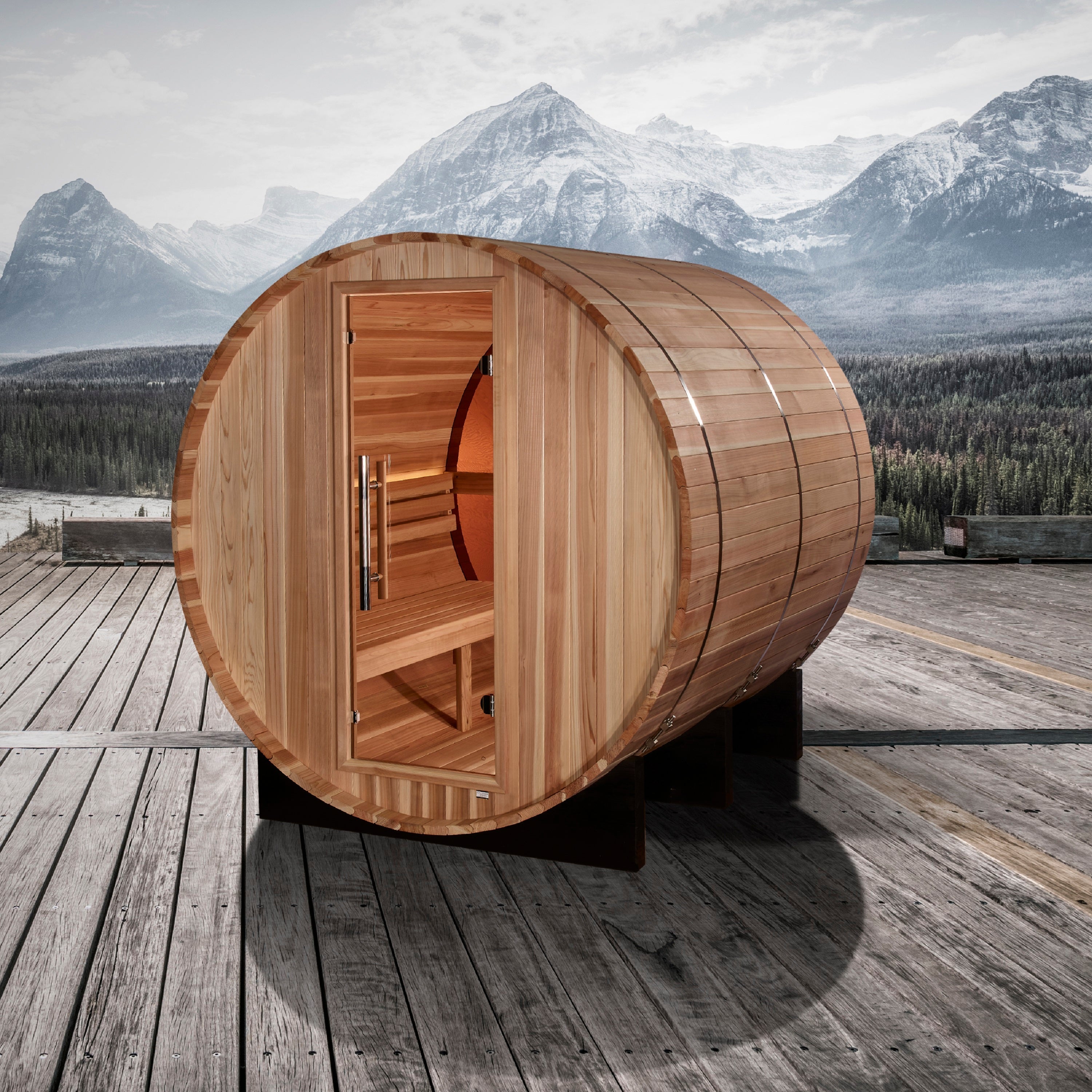 Golden Designs "Davos" 4-6 Person Square Outdoor Traditional Sauna