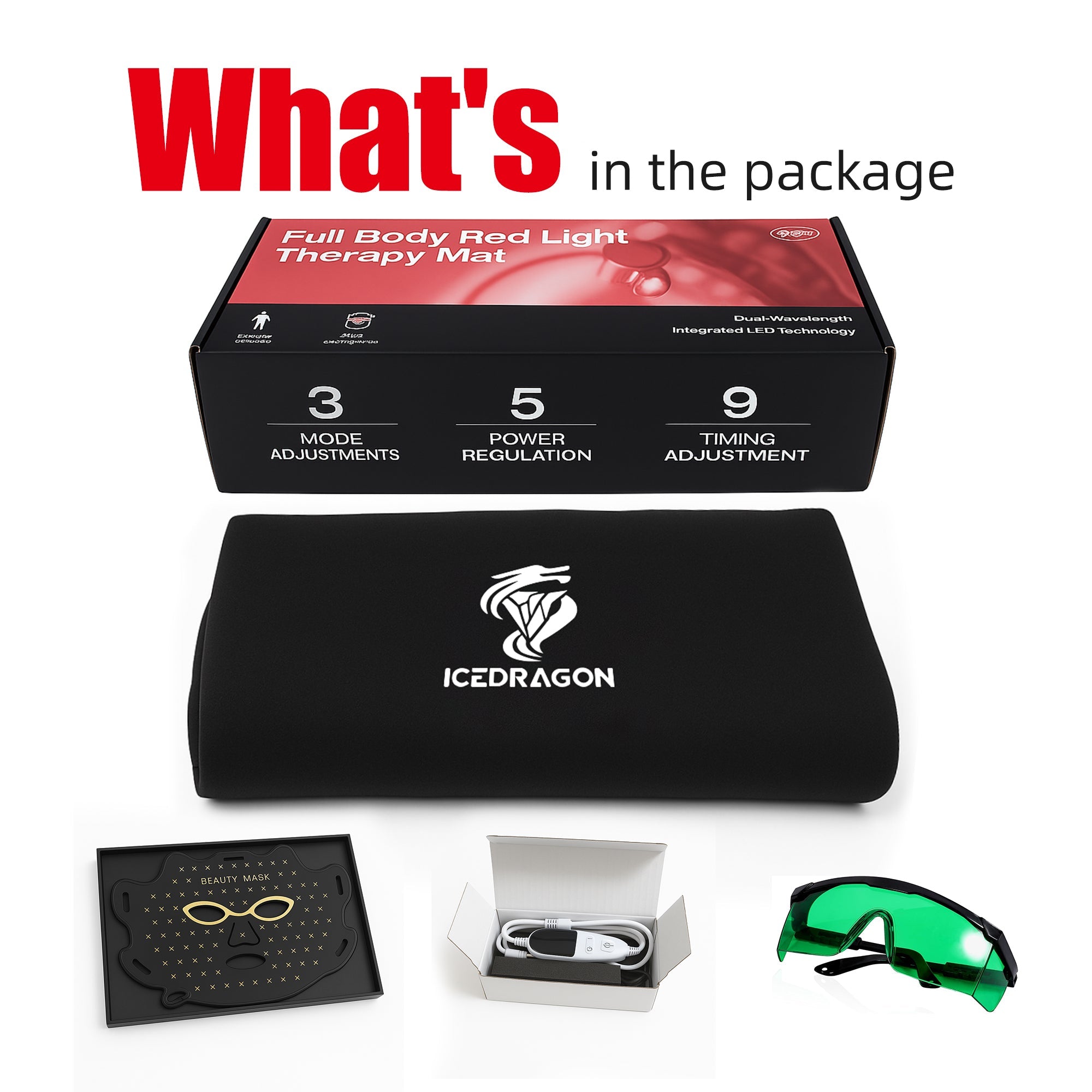 Ice Dragon Red Light Wellness Blanket | Free Mask & Goggles