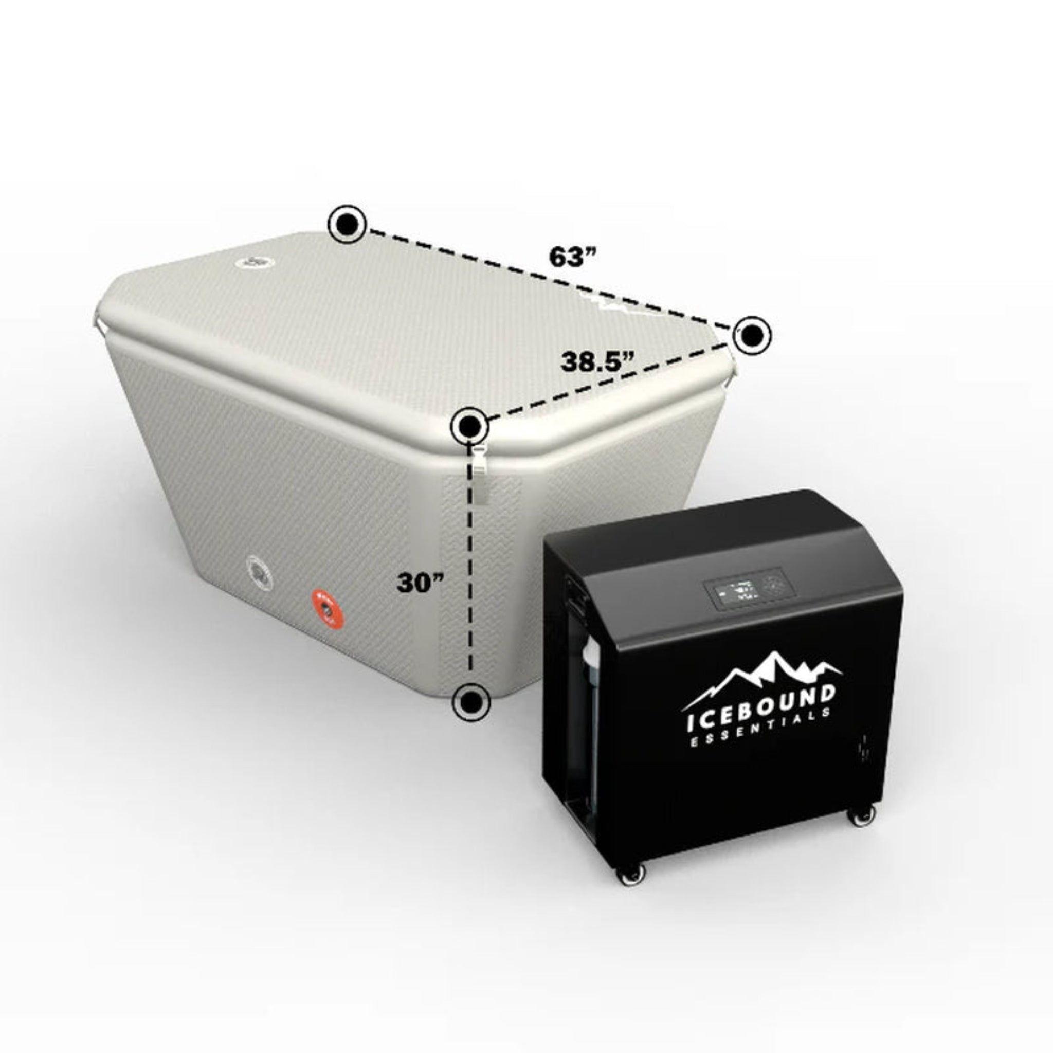 Icebound Essentials The Endurance Plunge + WiFi Chiller | Inflatable Cold Plunge System with 1HP Cooling Unit