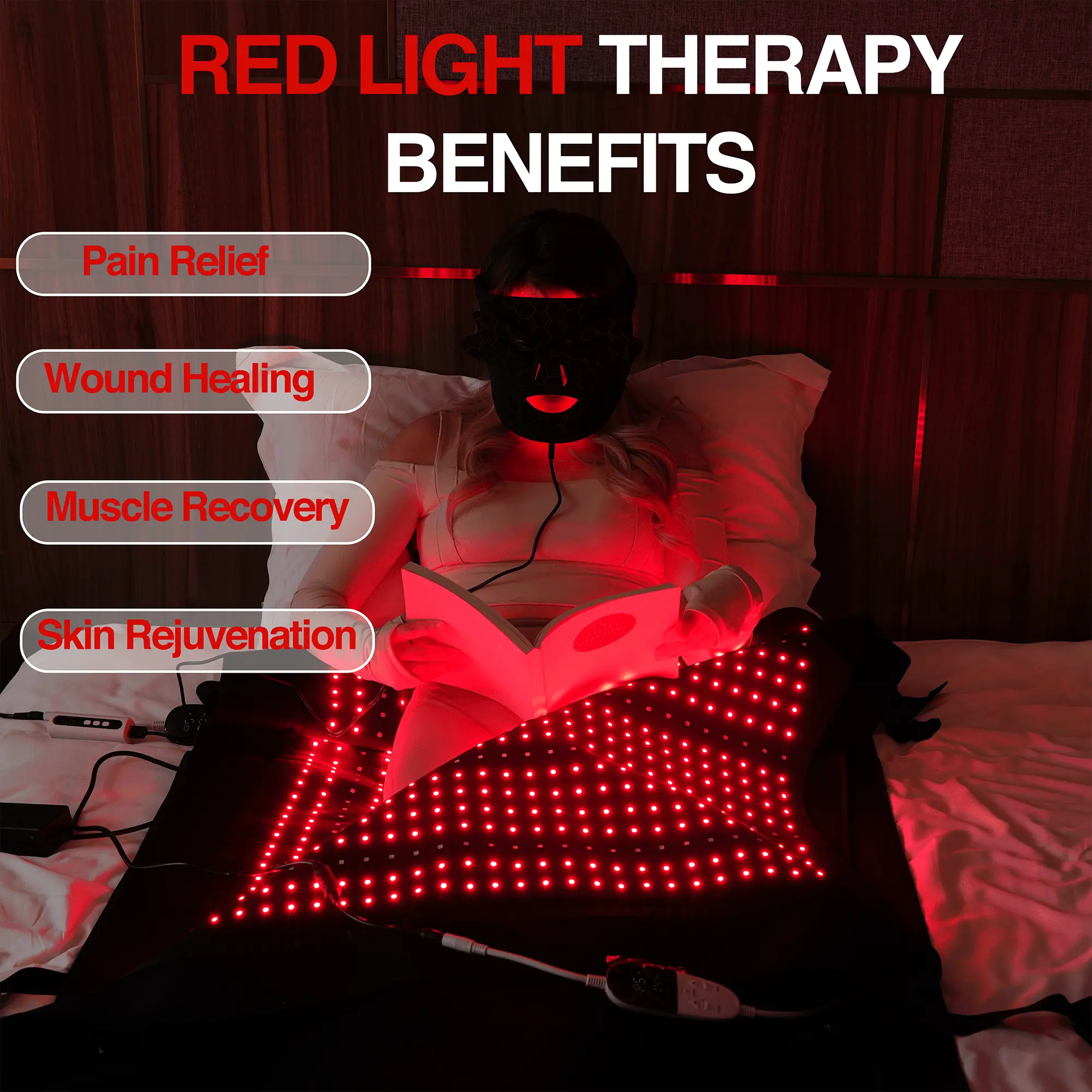 Ice Dragon Red Infrared Light Wellness Mat with Goggles