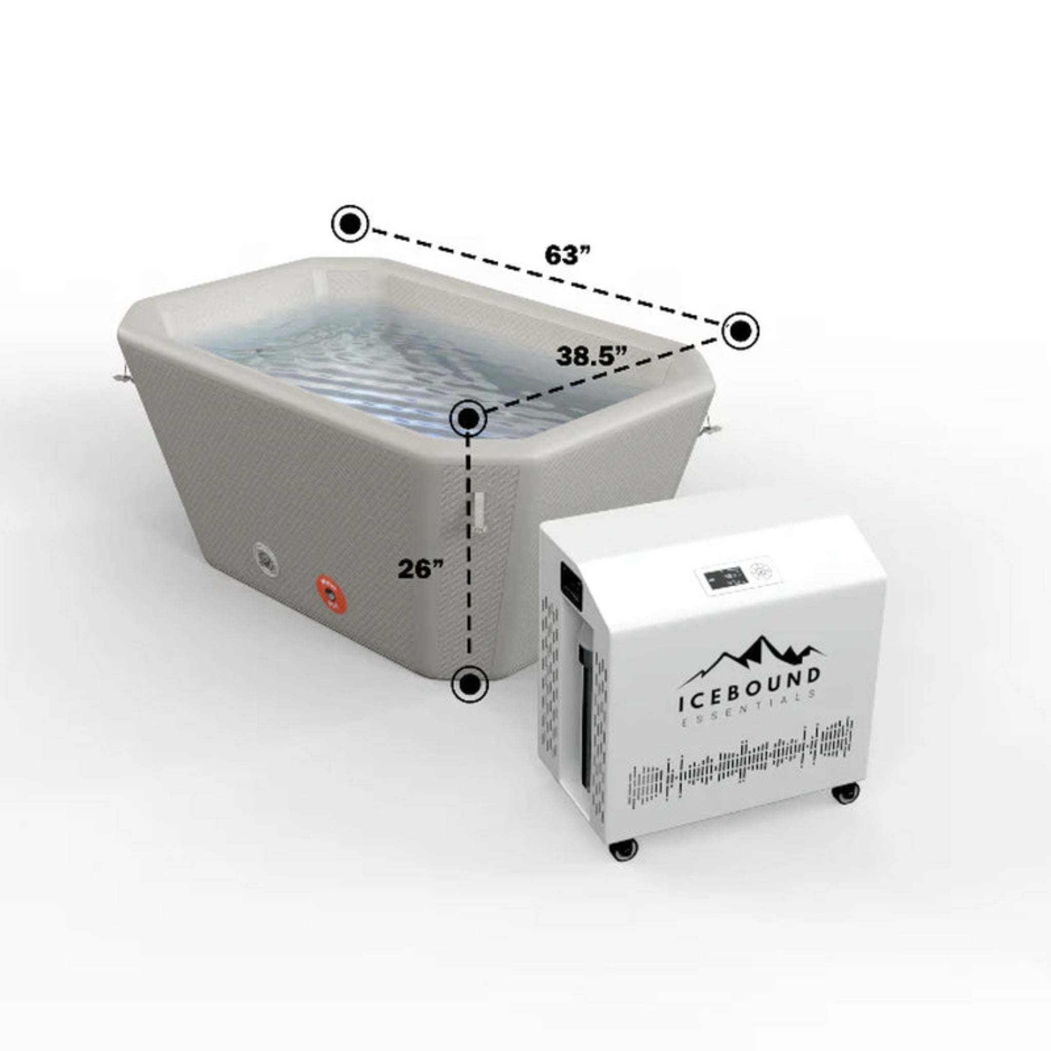 Icebound Essentials The Endurance Plunge + WiFi Chiller | Inflatable Cold Plunge System with 1HP Cooling Unit