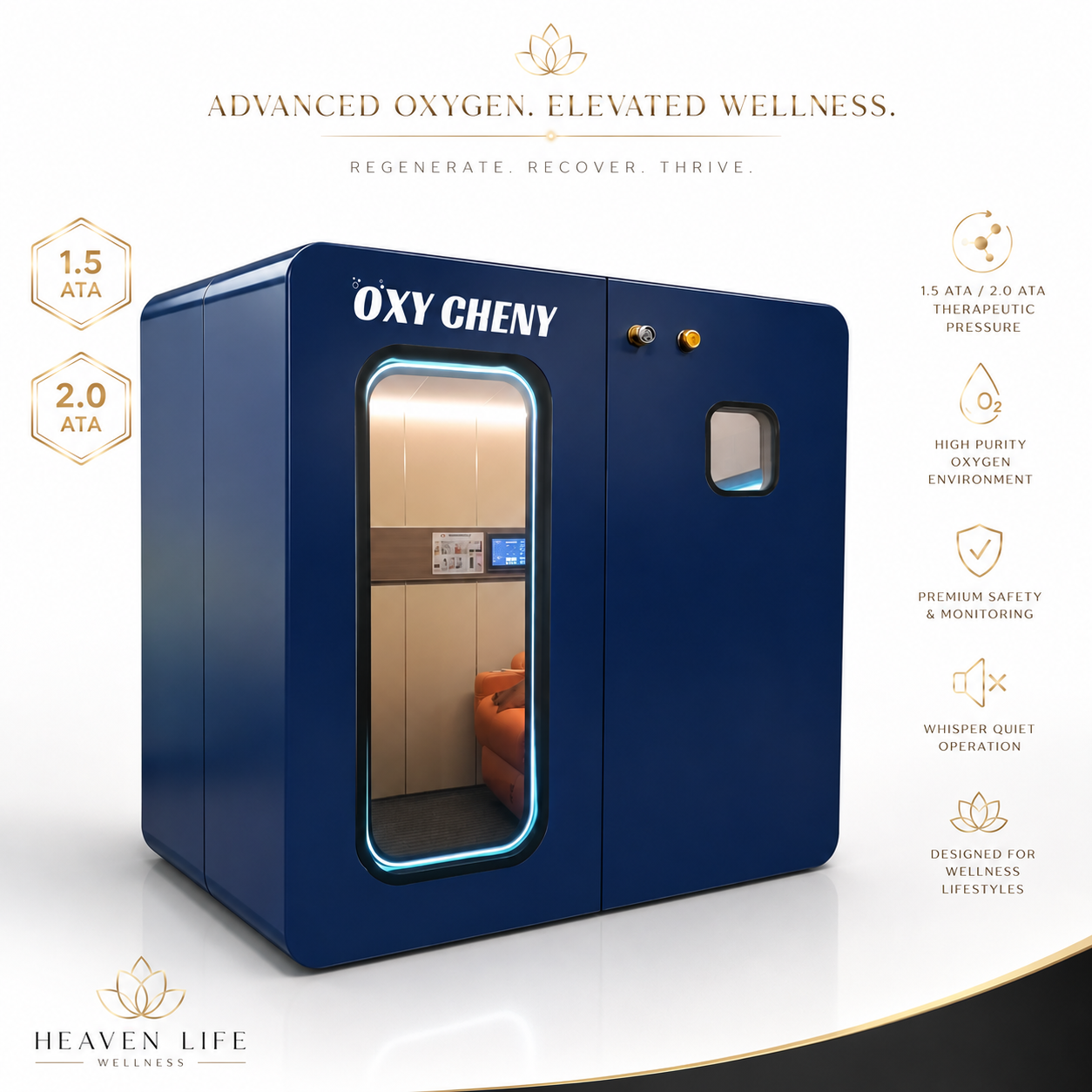 OxyCheny Sitting Hard Shell Hyperbaric Chamber CY6