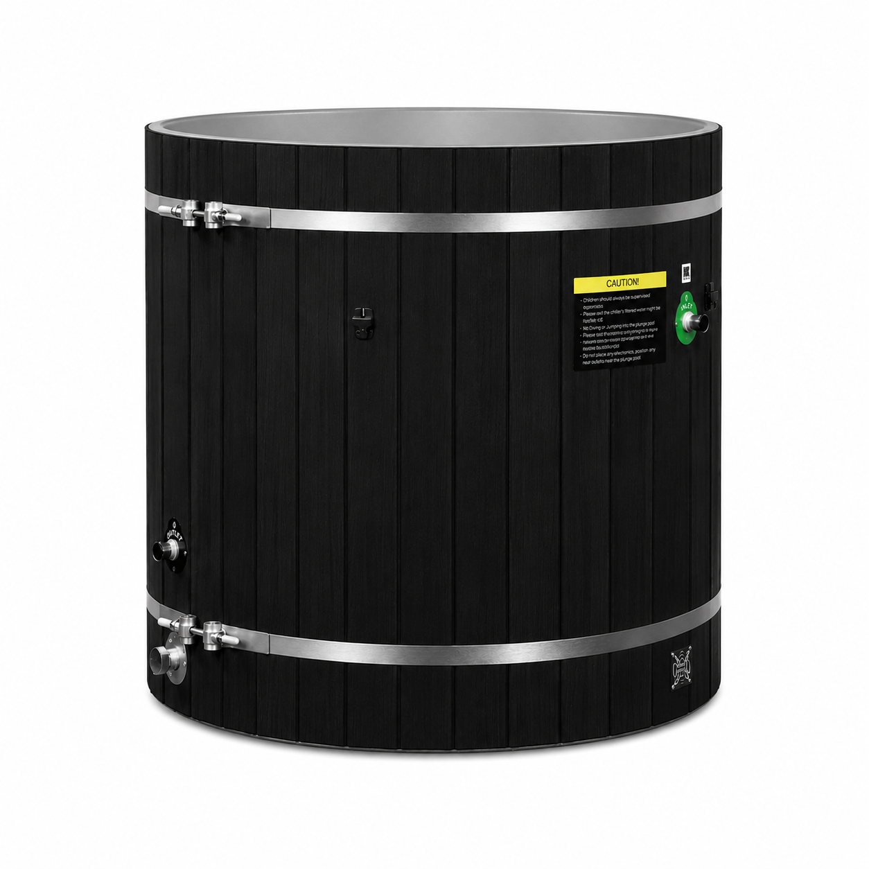 Dynamic Cold Therapy PVC Barrel Cold Plunge - Black Exterior
