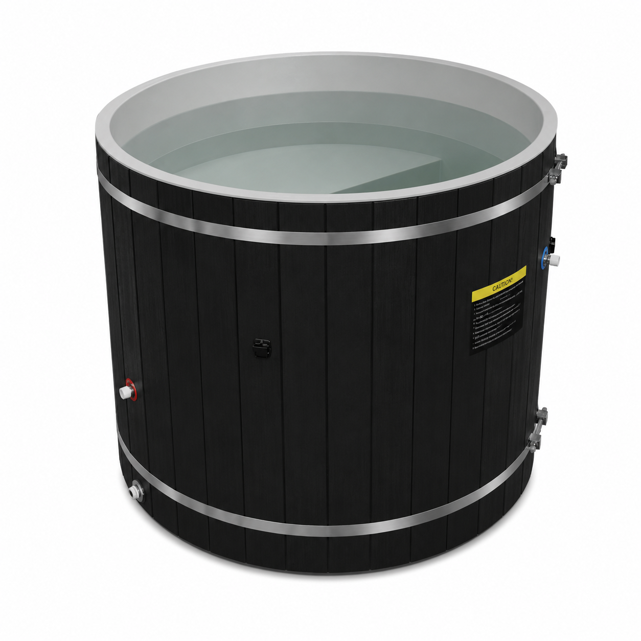 Dynamic Cold Therapy PVC Barrel Cold Plunge - Black Exterior