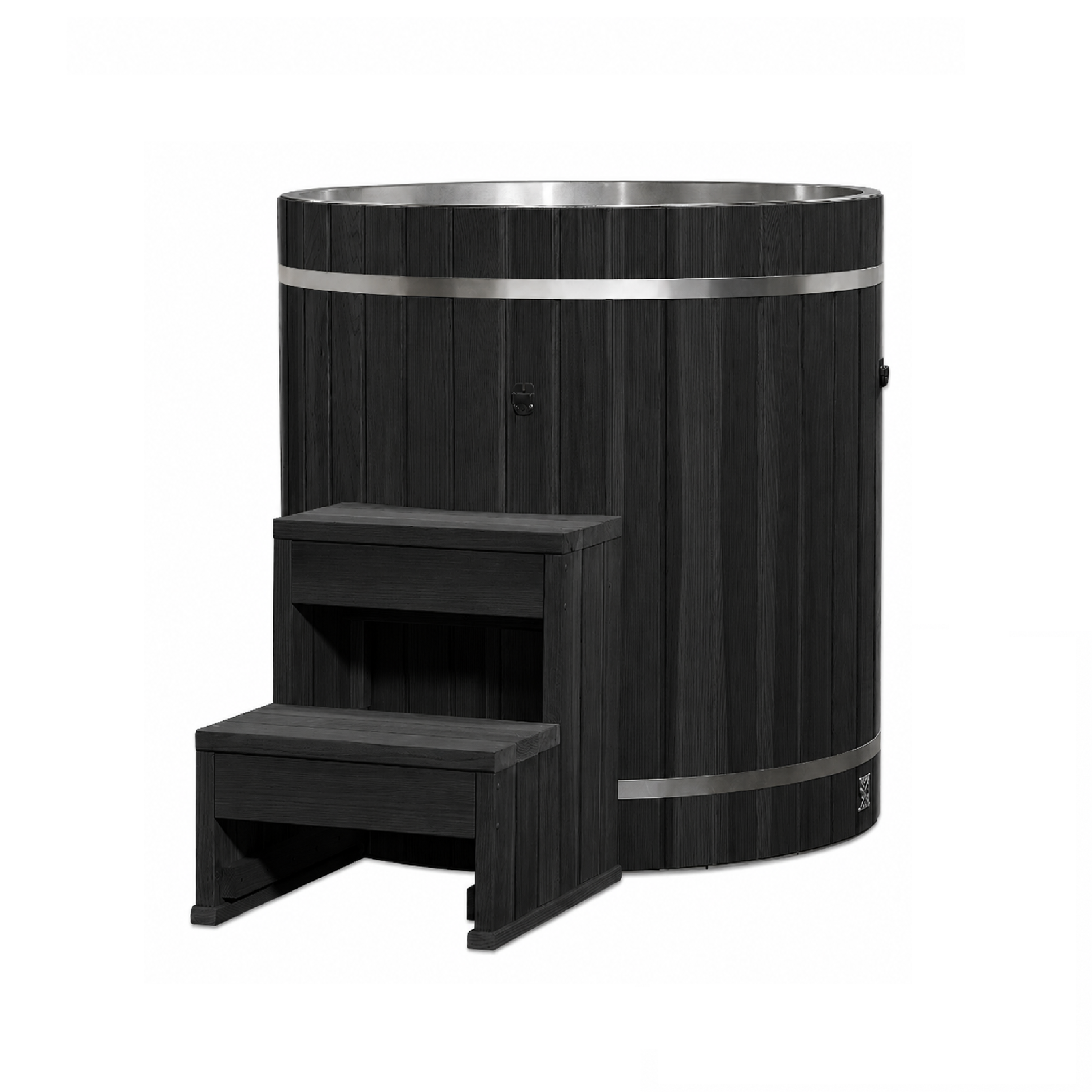 Dynamic Cold Therapy Barrel 304 Stainless Steel Cold Plunge - Black Exterior
