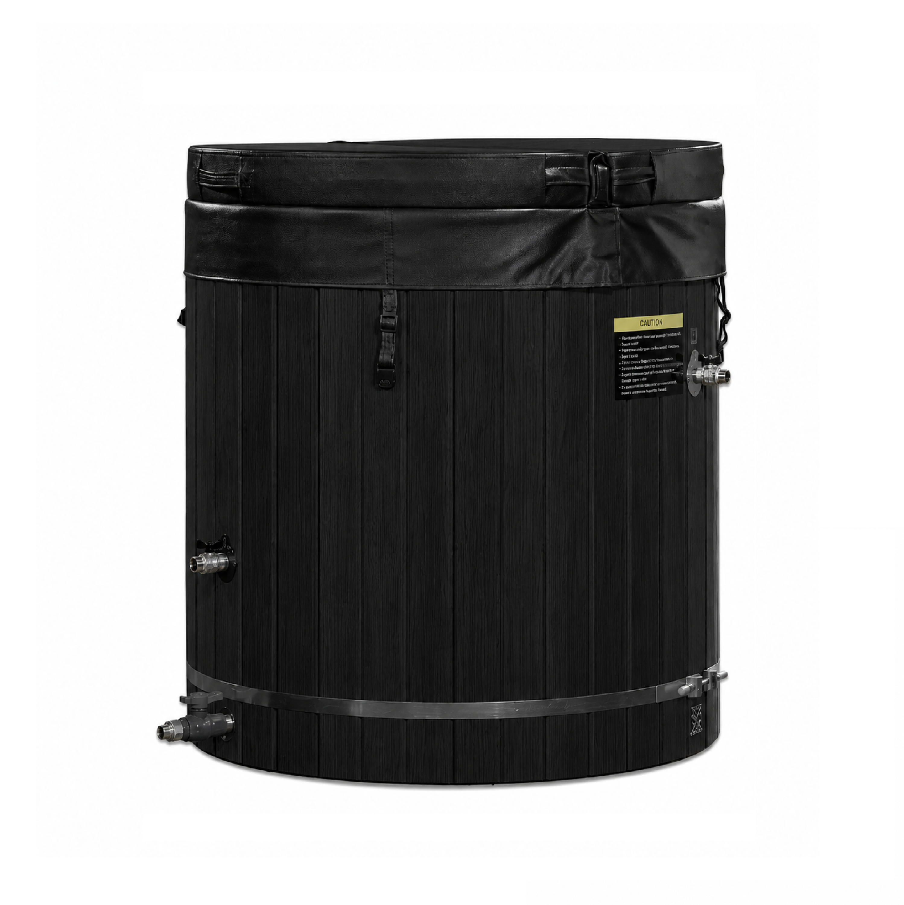 Dynamic Cold Therapy Barrel 304 Stainless Steel Cold Plunge - Black Exterior