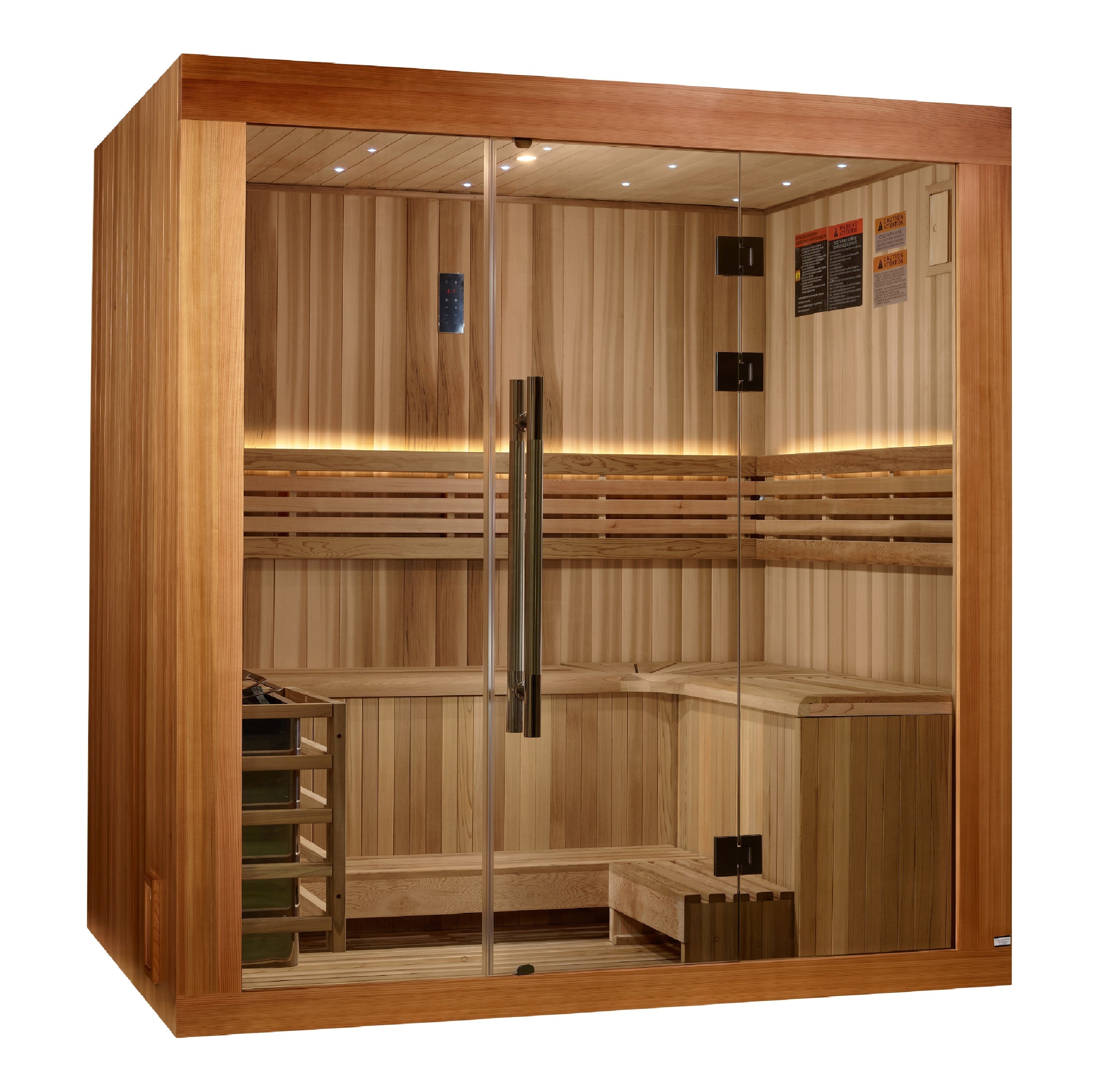 Golden Designs "Copenhagen" 2025 Updated Edition 3-Person Traditional Sauna | Canadian Red Cedar Interior & Pacific Premium Clear Cedar Exterior