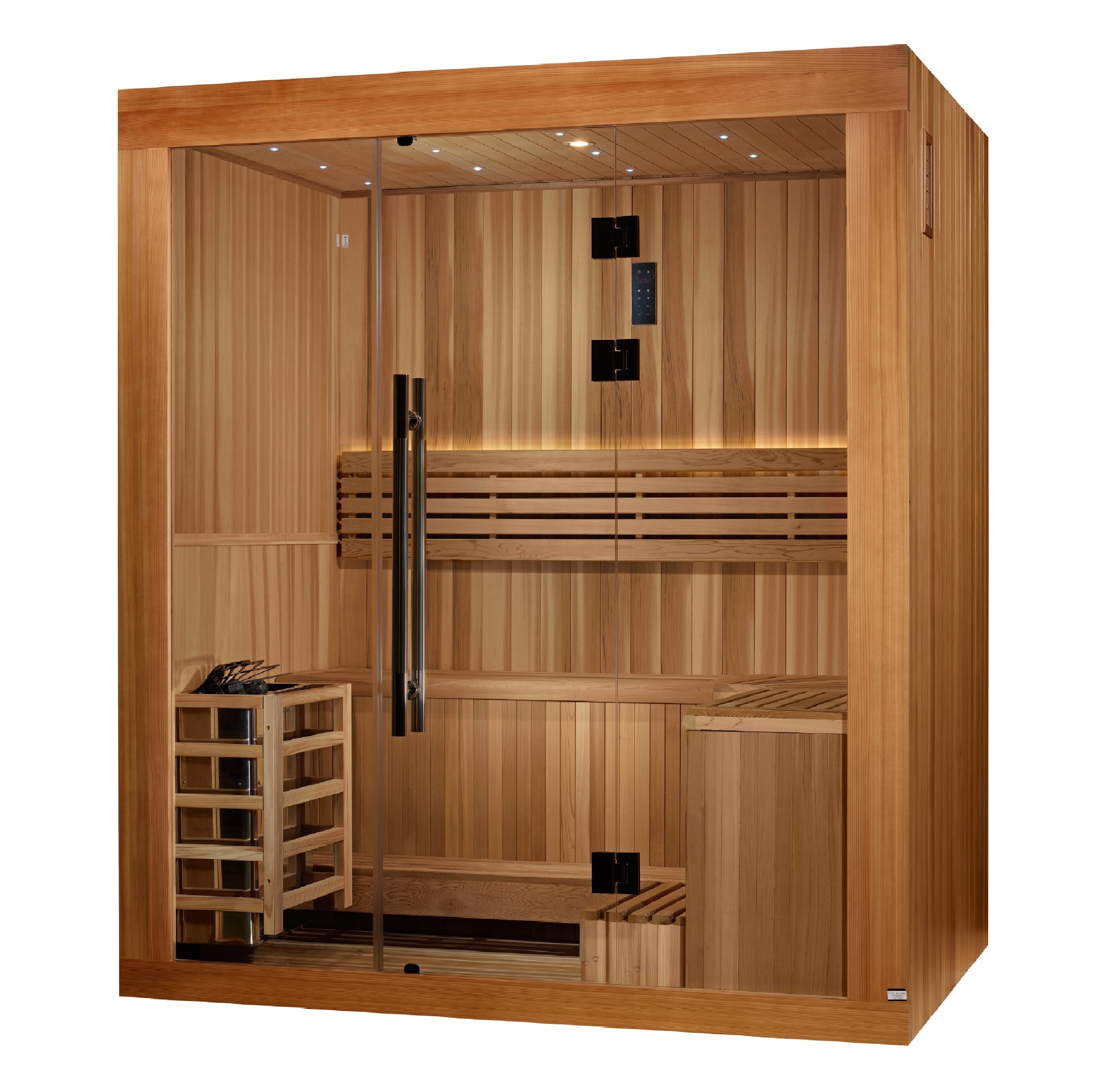 Golden Designs "Copenhagen" 2025 Updated Edition 3-Person Traditional Sauna | Canadian Red Cedar Interior & Pacific Premium Clear Cedar Exterior