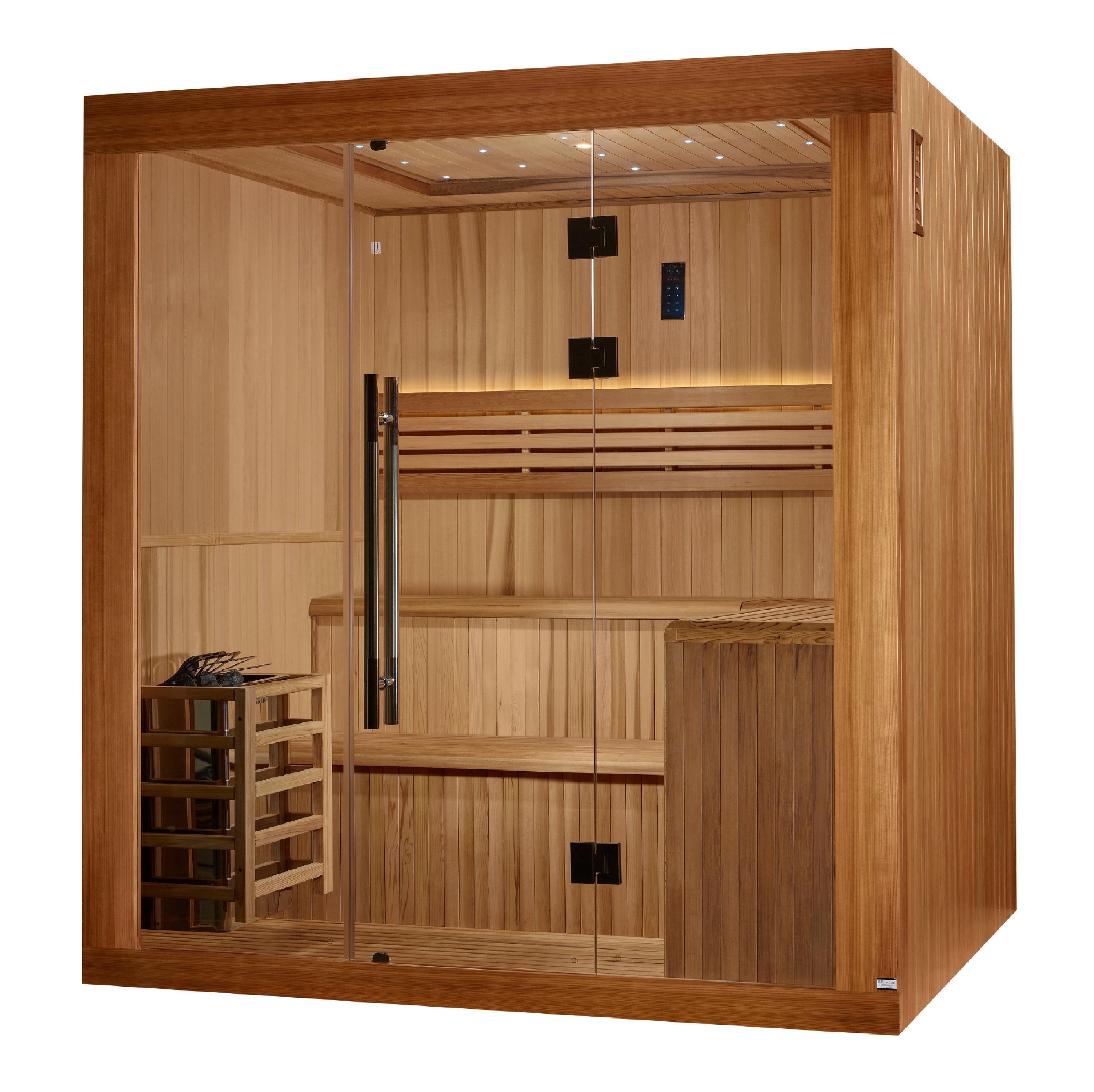 Golden Designs "Oslo" 2025 Updated Edition 6-Person Traditional Sauna | Canadian Red Cedar Interior & Pacific Premium Clear Cedar Exterior