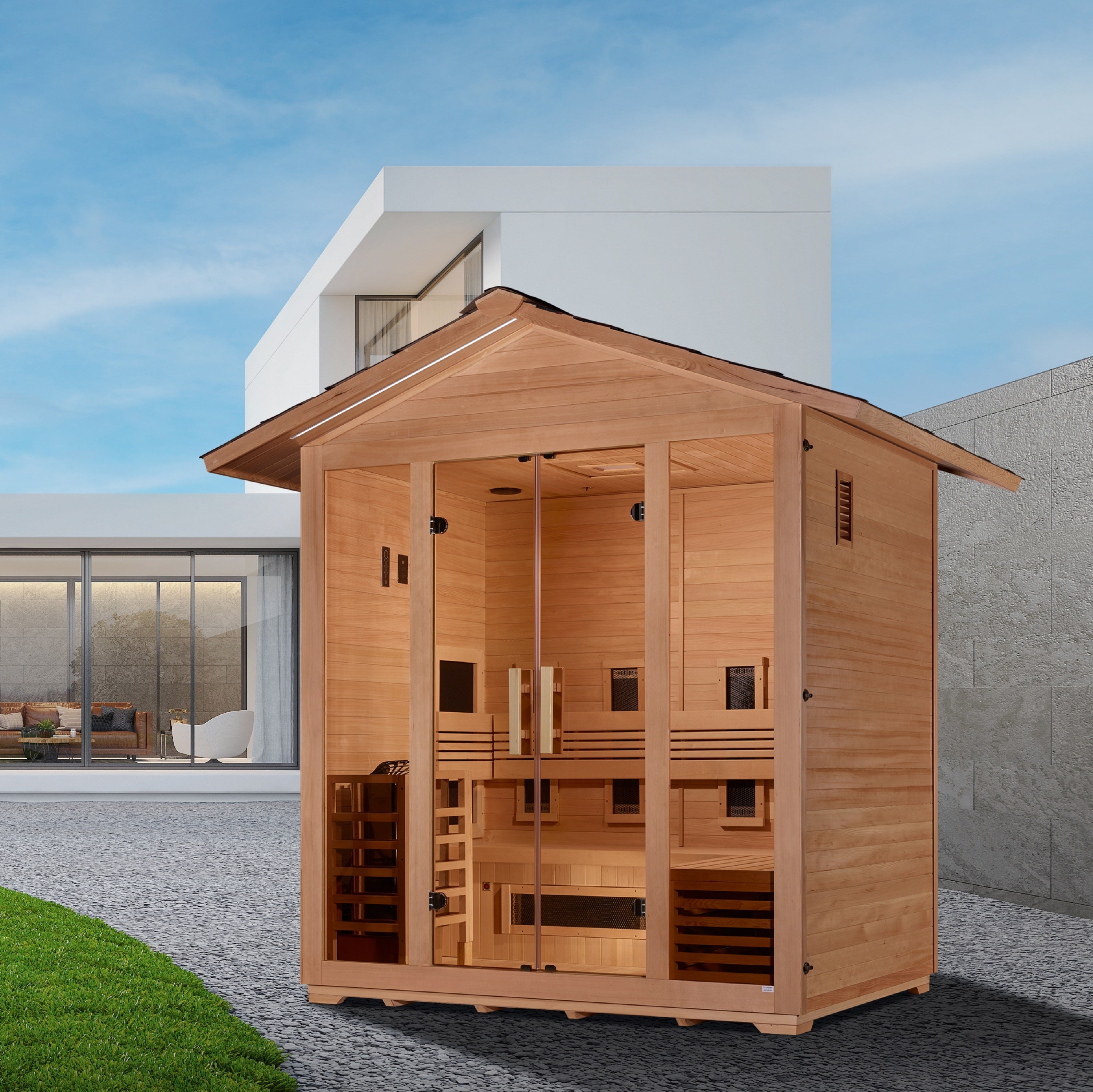 Golden Designs "Gargellen" 5-Person Hybrid Outdoor Sauna (GDI-8125-01)