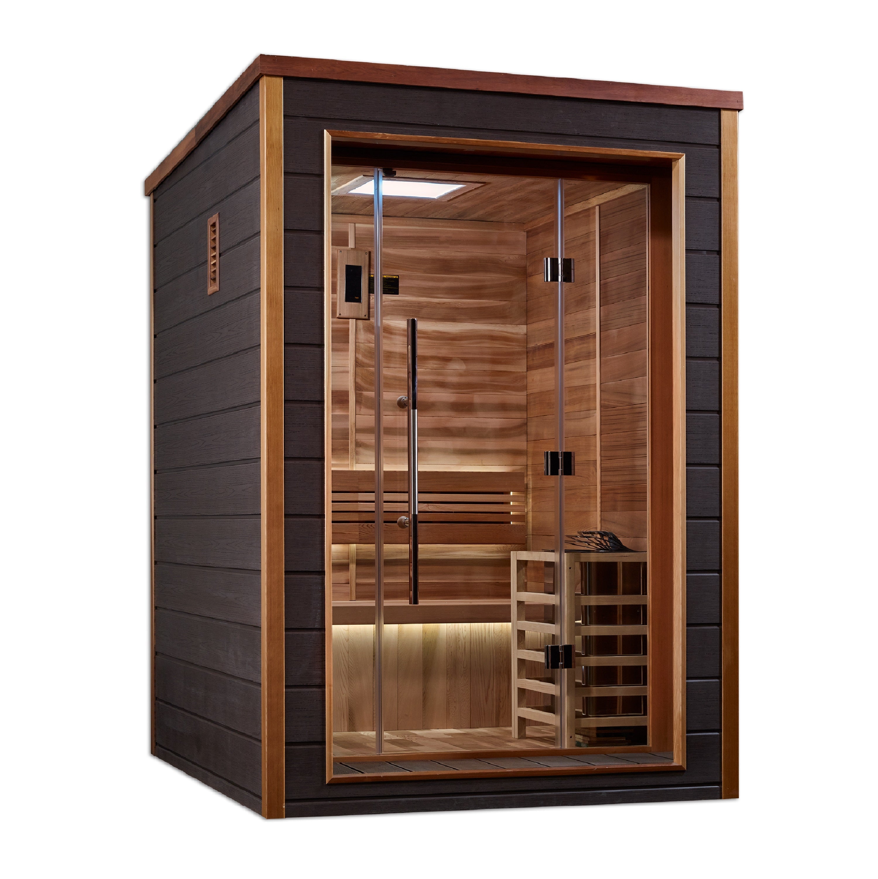 Golden Designs "Narvik" 2-Person Outdoor/Indoor Traditional Sauna (GDI-8202-01) | Natural Canadian Red Cedar