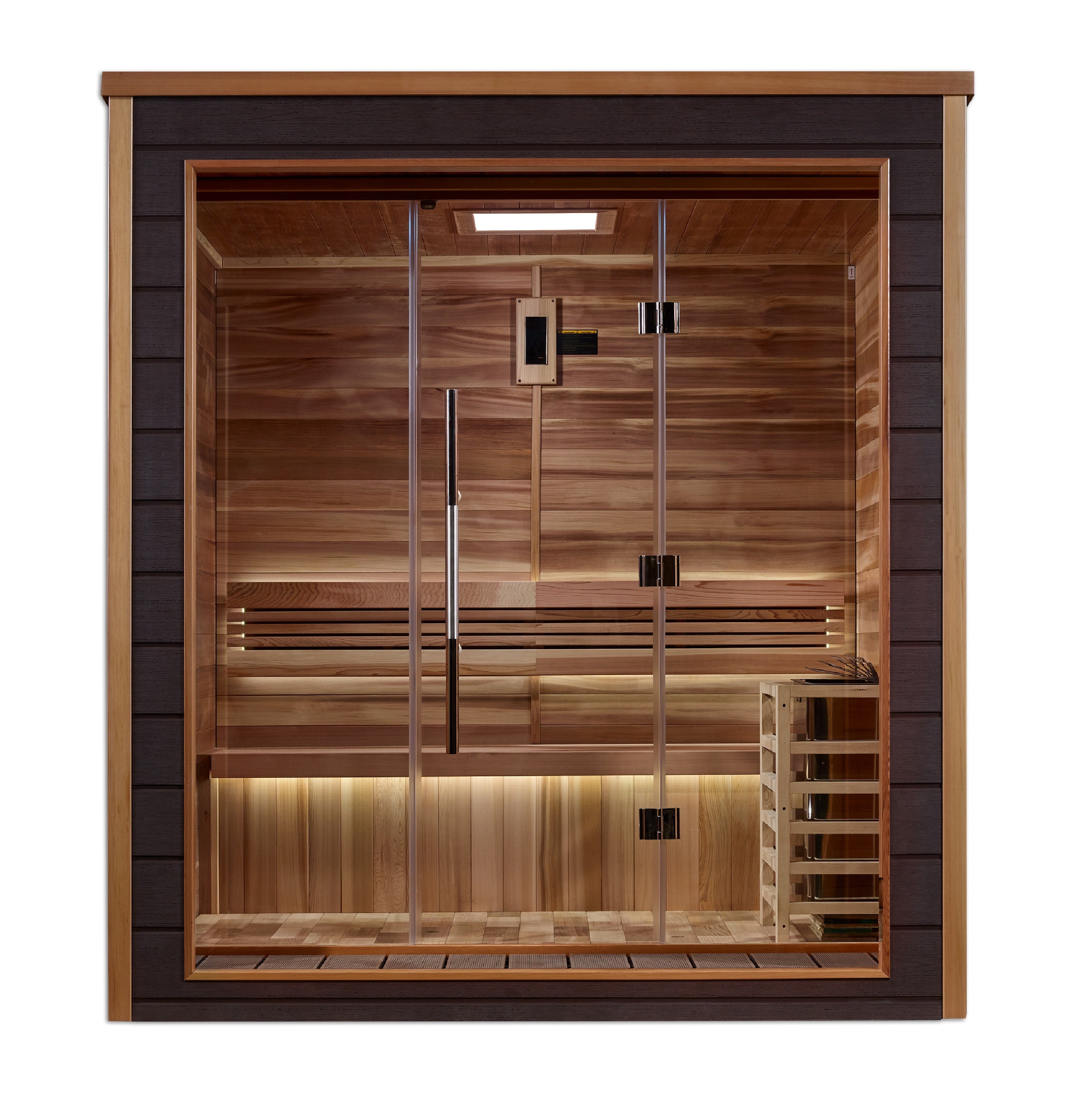 Golden Designs "Drammen" 3-Person Outdoor/Indoor Traditional Sauna (GDI-8203-01) | Natural Canadian Red Cedar
