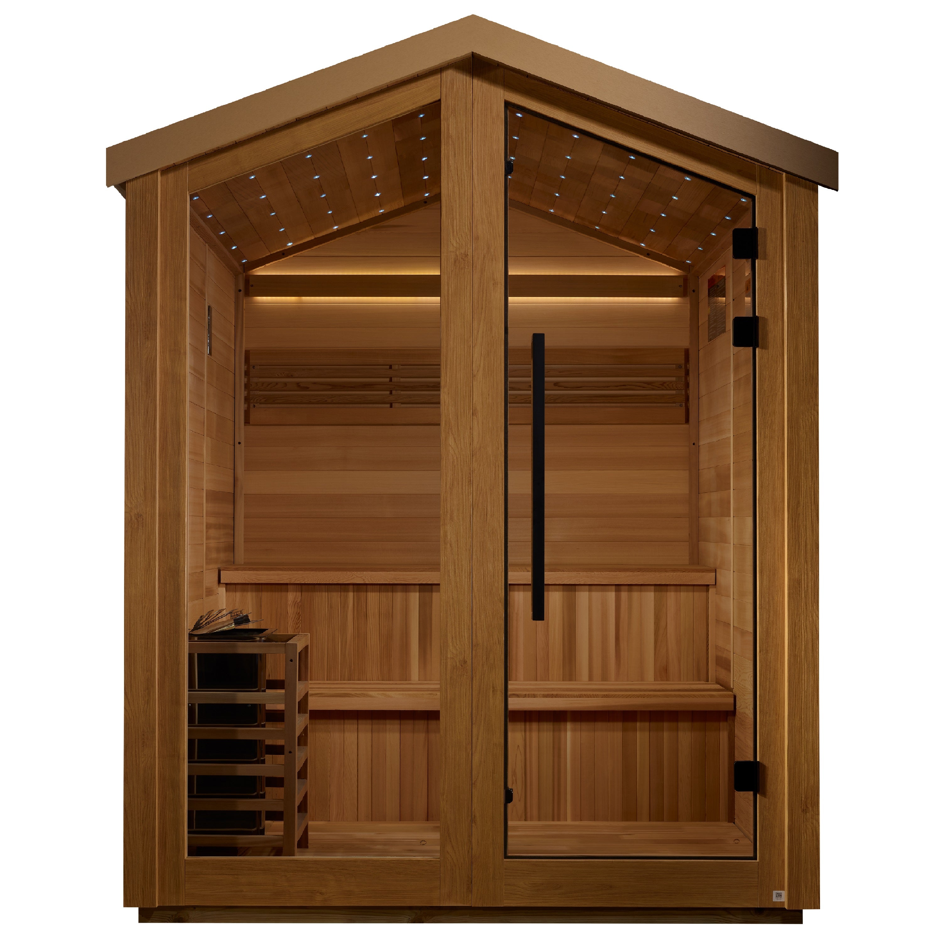 Golden Designs "Kaarina" 6-Person Outdoor Traditional Sauna (GDI-8506-01) | Natural Canadian Red Cedar