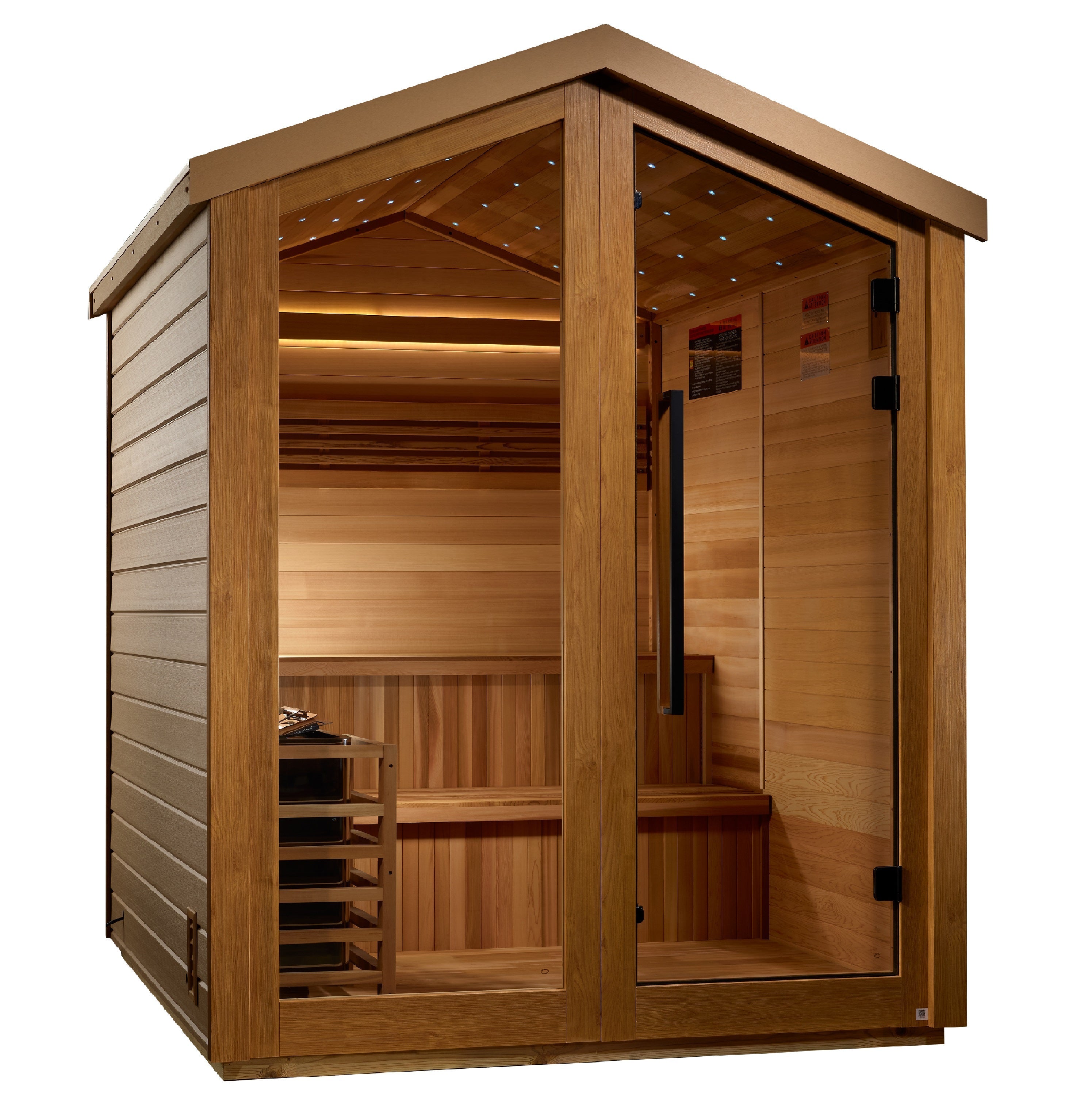 Golden Designs "Kaarina" 6-Person Outdoor Traditional Sauna (GDI-8506-01) | Natural Canadian Red Cedar