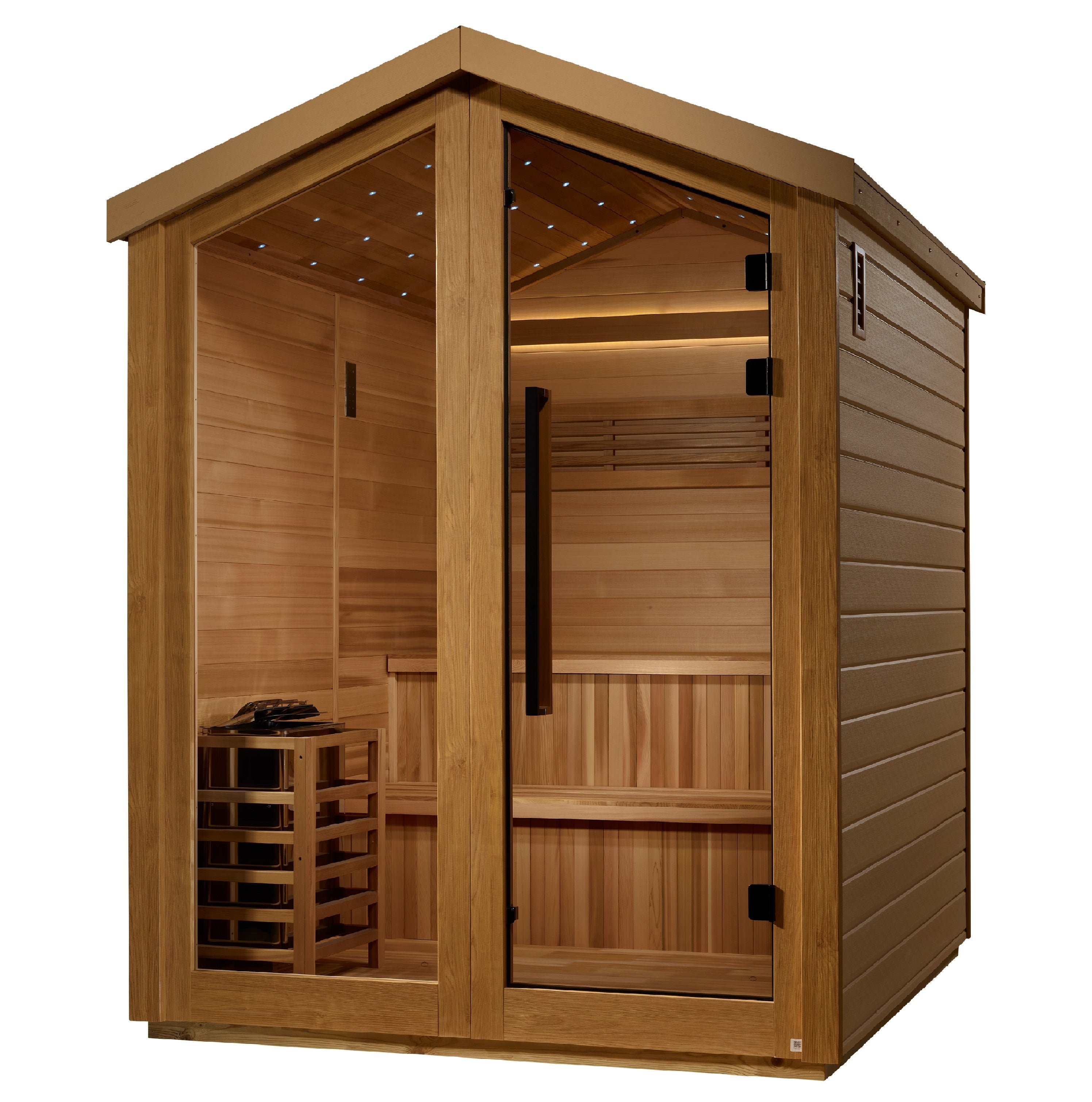 Golden Designs "Kaarina" 6-Person Outdoor Traditional Sauna (GDI-8506-01) | Natural Canadian Red Cedar
