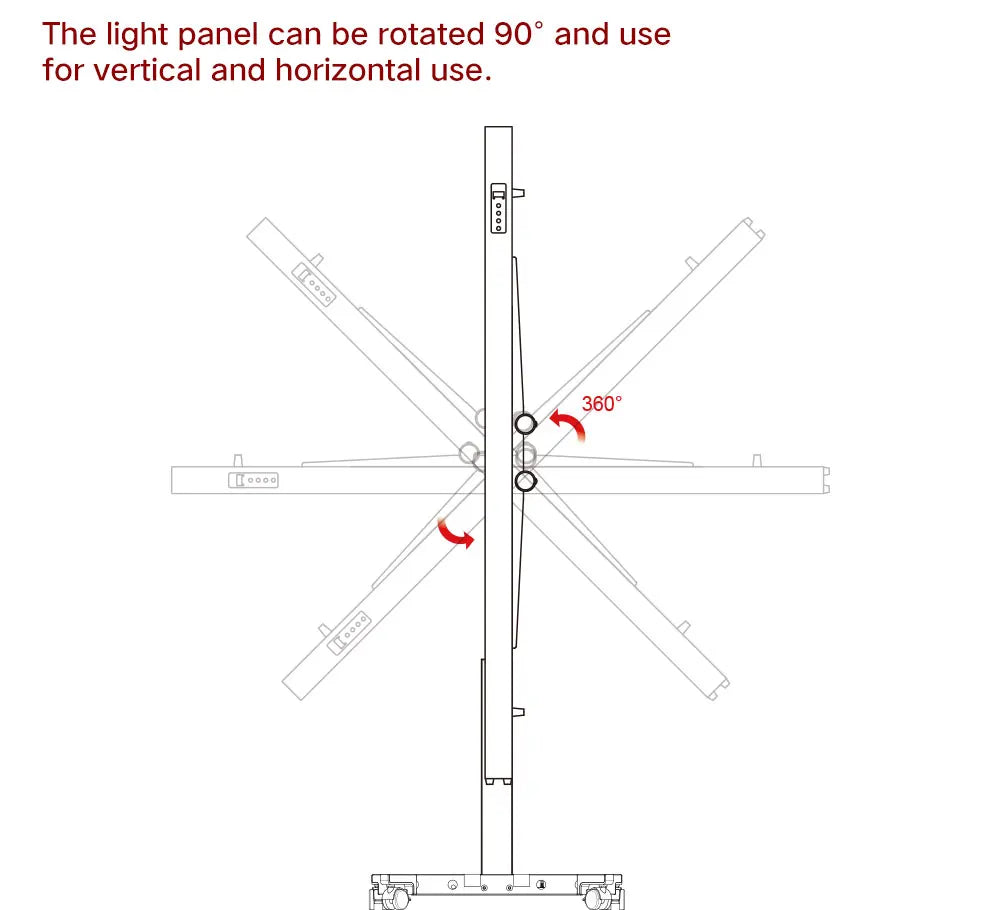 Full Body Red Light Therapy Adjustable Height Remote Control Panel Floor Stand