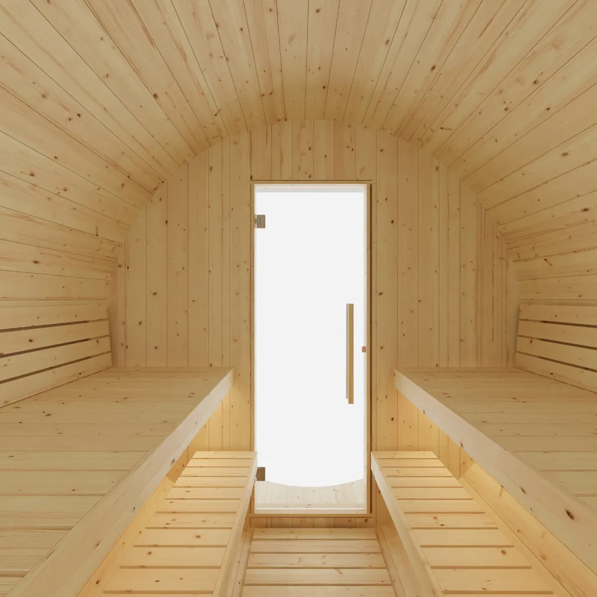 Finnish Sauna Builders Helsinki 4-Person Finnish Barrel Sauna with Terrace & WiFi Heater