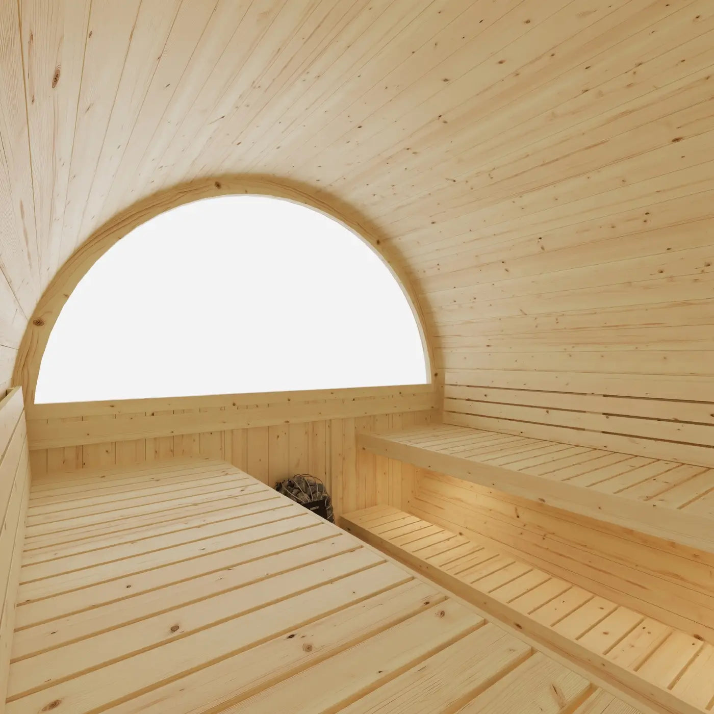 Finnish Sauna Builders Tampere 4-Person Finnish Barrel Sauna with WiFi Heater