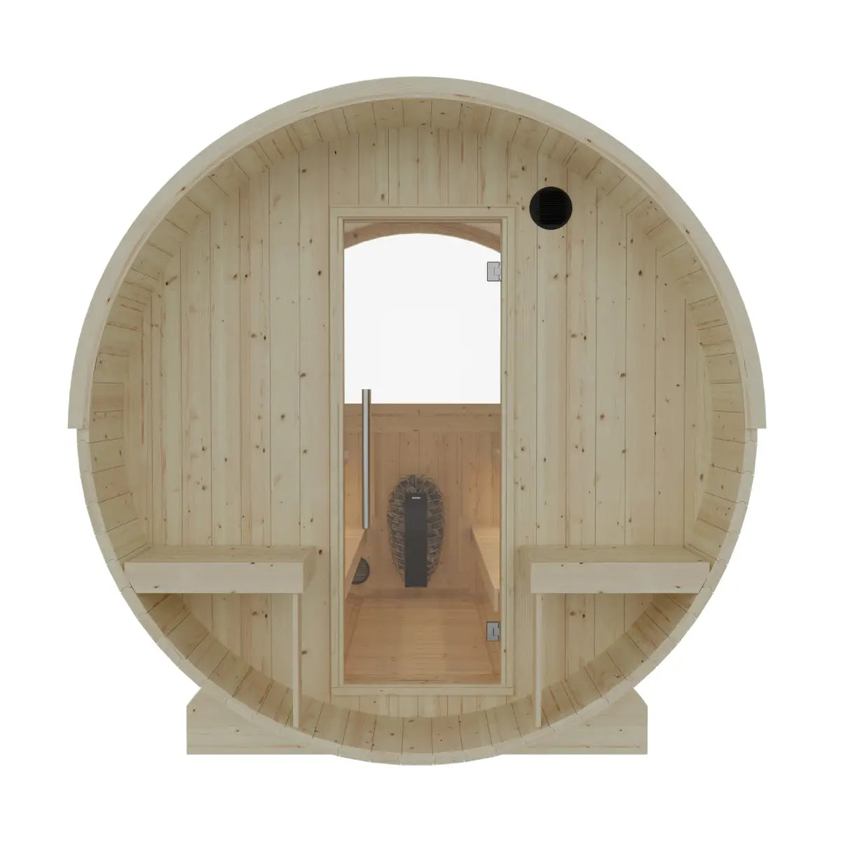 Finnish Sauna Builders Turku 6-Person Finnish Barrel Sauna with Terrace & WiFi Heater